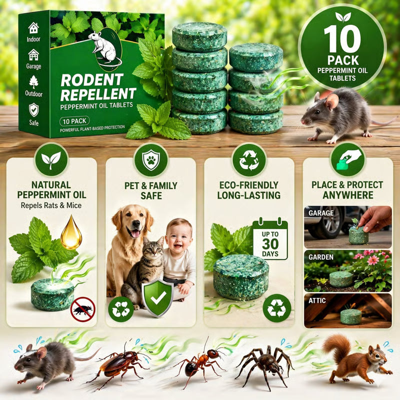🟢 Natural Peppermint Rodent Repellent Tablets..