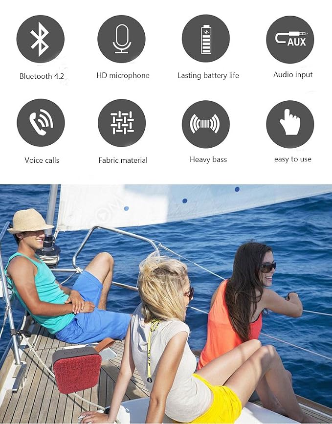 T5 Wireless Outdoor Bluetooth Portable Speaker | 5W Stereo Sound, TF Card, USB, FM Radio & Built-in Mic