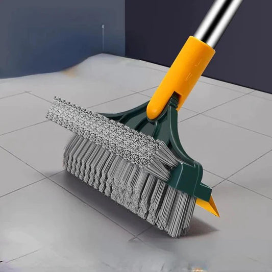 Bathroom Cleaning Brush with Wiper Upgraded 3 in 1 Tiles Cleaning Brush Bathroom Brush with Long Handle 180° Rotate Bathroom Floor Cleaning Brush Bathroom Cleaning Accessories
