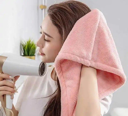 Pack of 2 Microfiber Bathing Quick Dry Hair Drying Towel Head Wrap Hat Super Absorbent Shower Cap